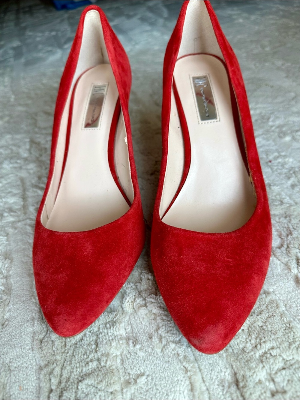 INC International Concepts Red Suede Pointed Toe Heels Size 10M Classic Pumps